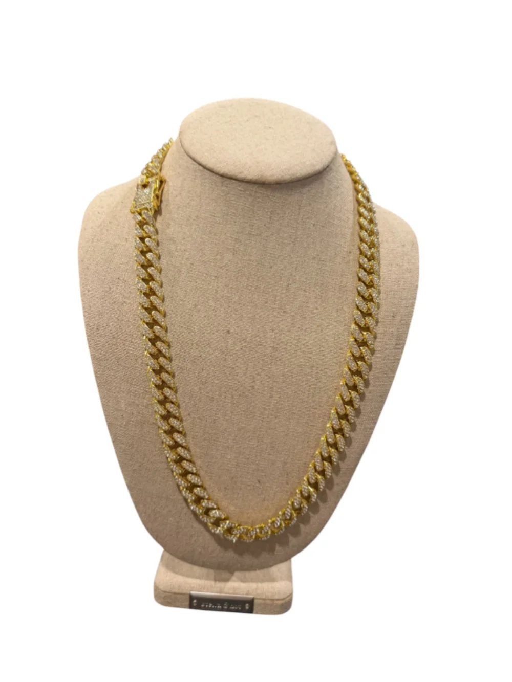 Mens Gold Miami Cuban Link Chain Iced Out zirconia Diamond Necklace